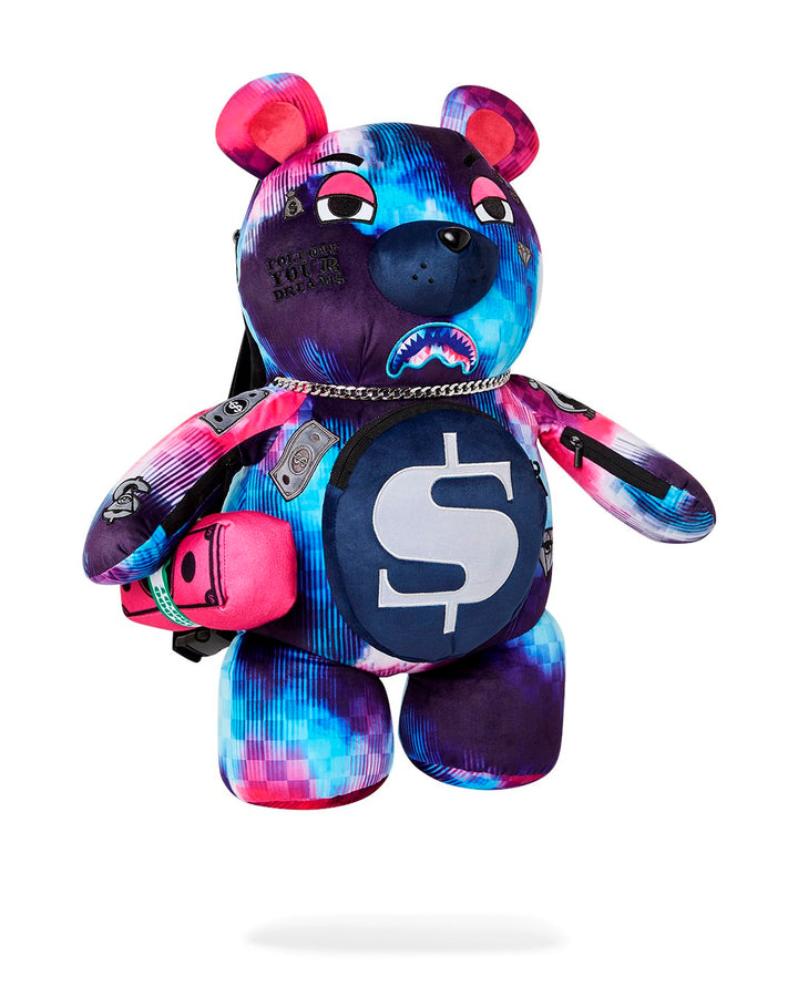 METALLIC TYE DYE BEAR BACKPACK