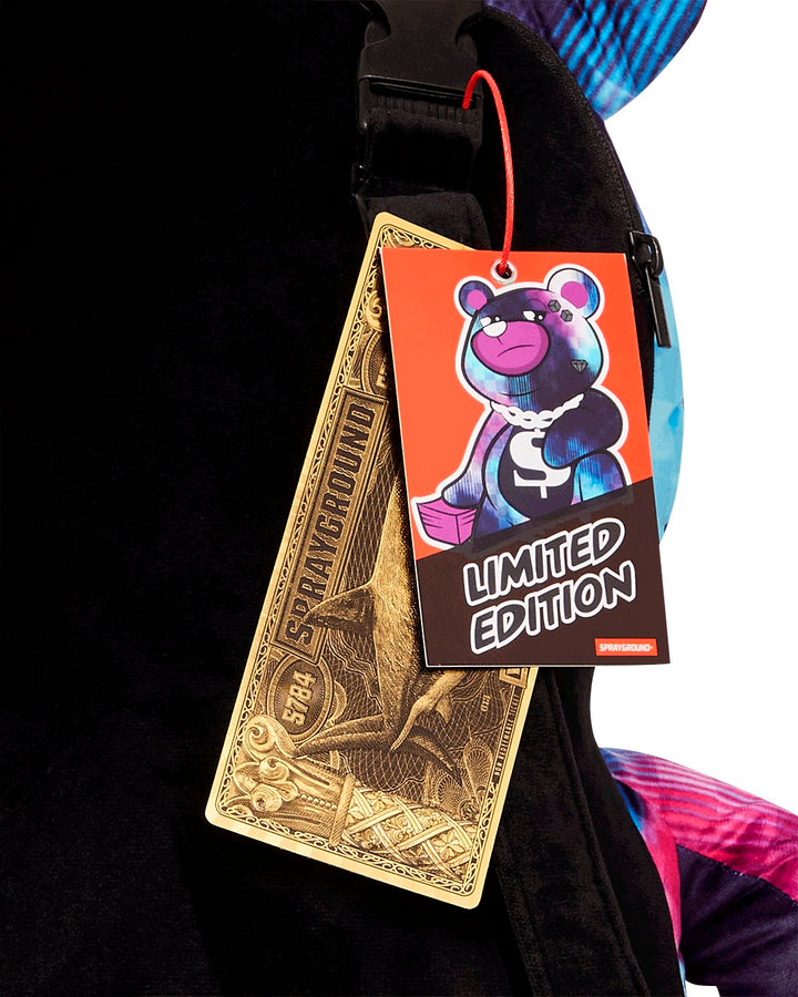 METALLIC TYE DYE BEAR BACKPACK