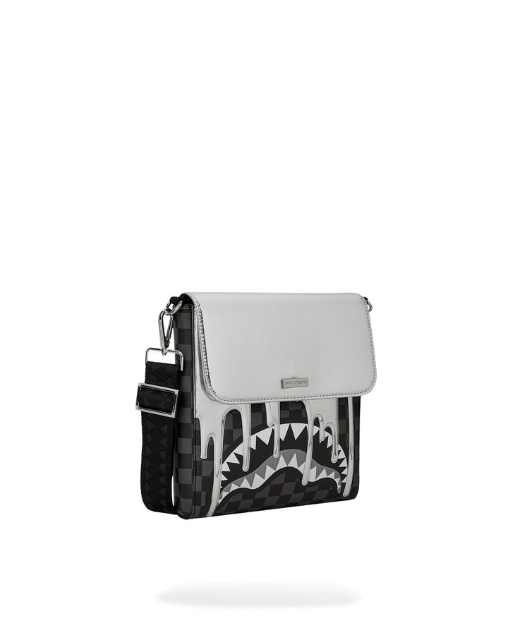 METALLIC DRIP SHARKS IN PARIS MESSENGER SLING
