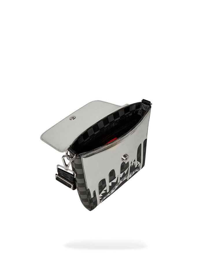 METALLIC DRIP SHARKS IN PARIS MESSENGER SLING