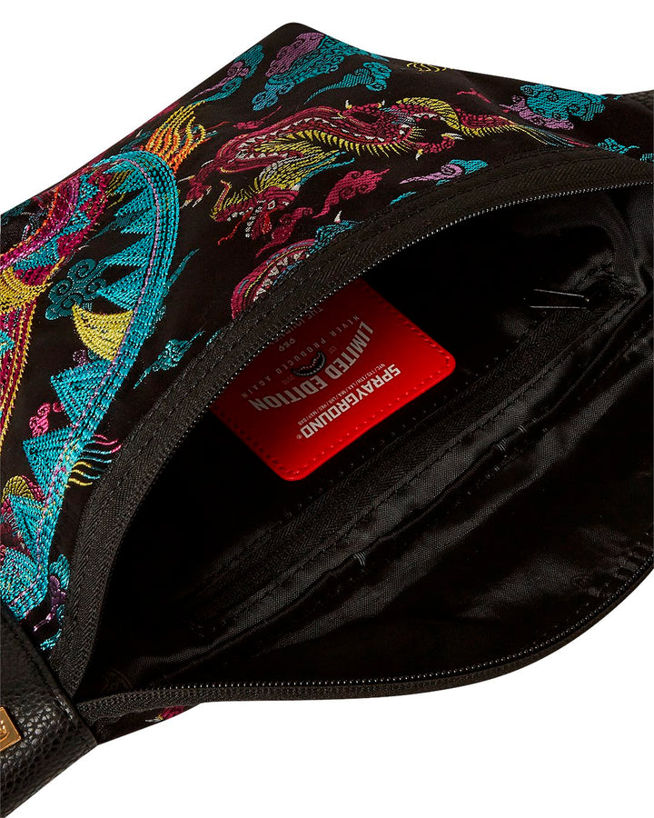 EMBROIDERED DRAGONS SAVVY CROSS-BODY