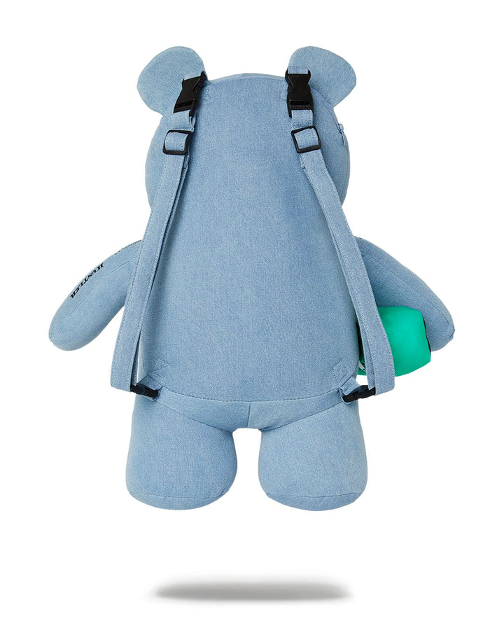 DENIM SHARK MONEYBEAR TEDDY BEAR BACKPACK