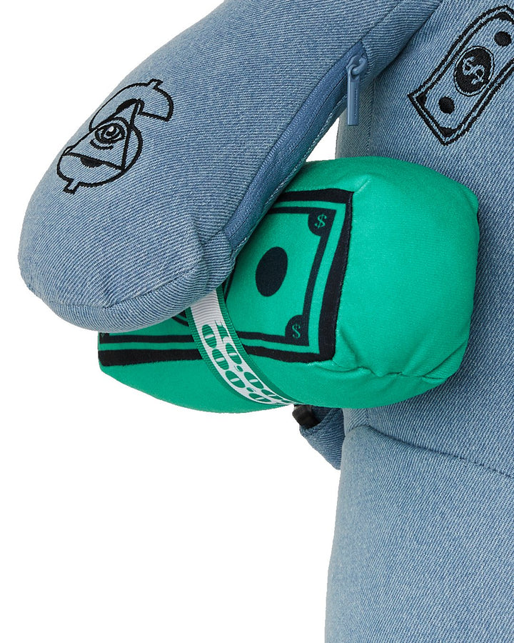 DENIM SHARK MONEYBEAR TEDDY BEAR BACKPACK