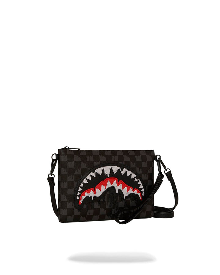 DRIPPING SHARKS IN PARIS CROSSOVER CLUTCH