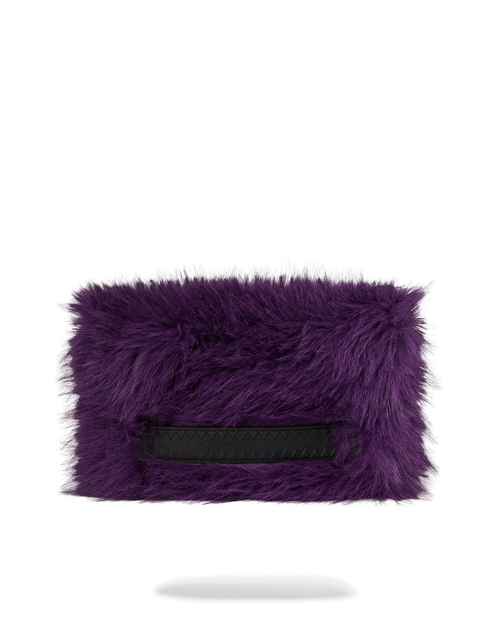 FUR CRAY PURPLE CROSSOVER CLUTCH