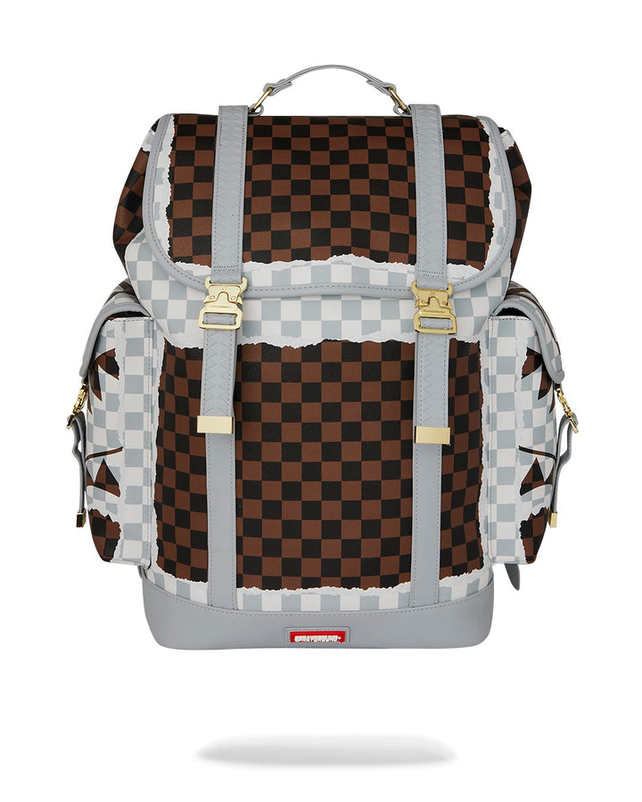CREAM AND BROWN TEAR CHECK MONTE CARLO BACKPACK