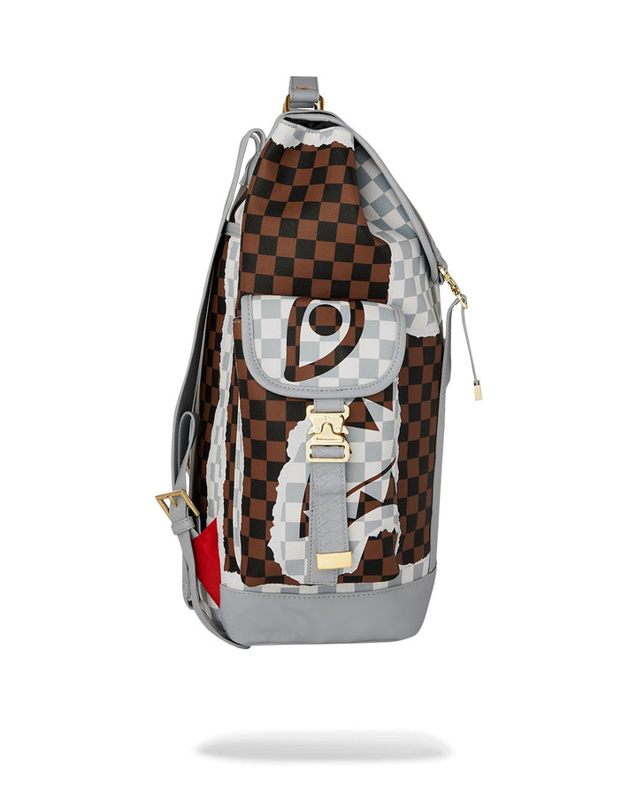 CREAM AND BROWN TEAR CHECK MONTE CARLO BACKPACK
