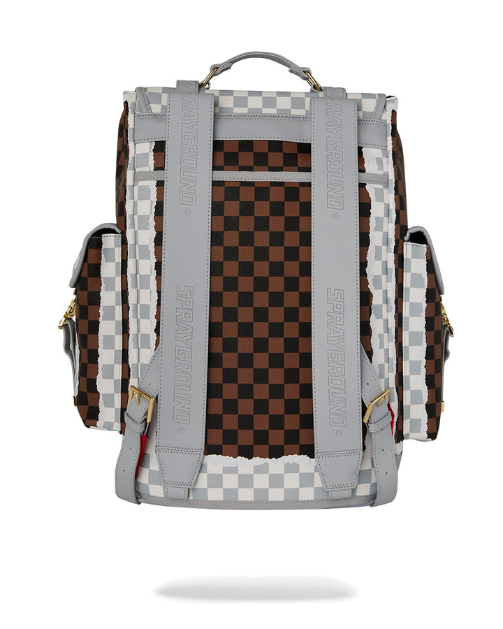 CREAM AND BROWN TEAR CHECK MONTE CARLO BACKPACK