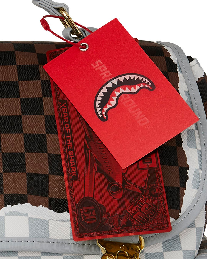 CREAM AND BROWN TEAR CHECK MONTE CARLO BACKPACK