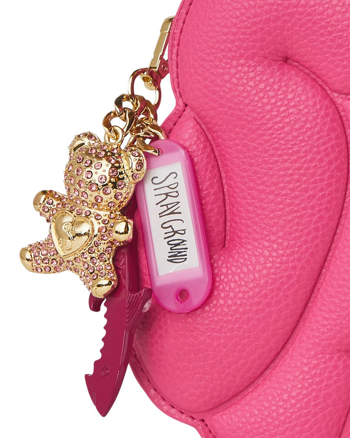 HOT PINK SHARK BUBBLE LETTER HANDBAG