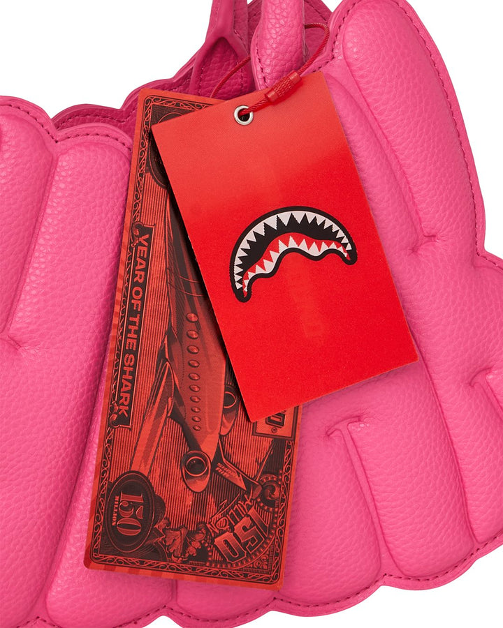 HOT PINK SHARK BUBBLE LETTER HANDBAG