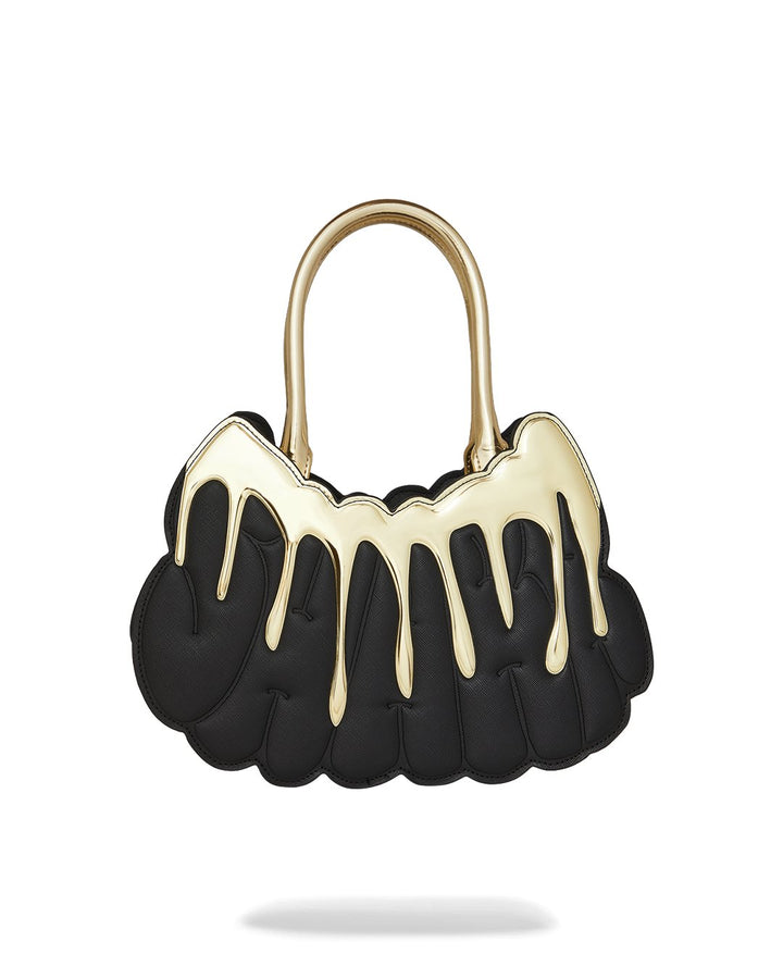 GOLD AND DANGEROUS SHARK BUBBLE LETTER HANDBAG