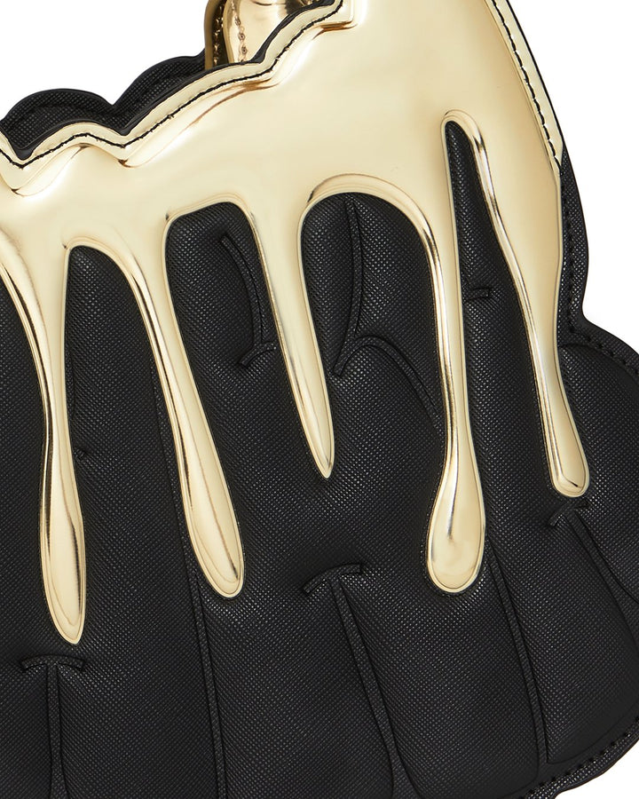 GOLD AND DANGEROUS SHARK BUBBLE LETTER HANDBAG