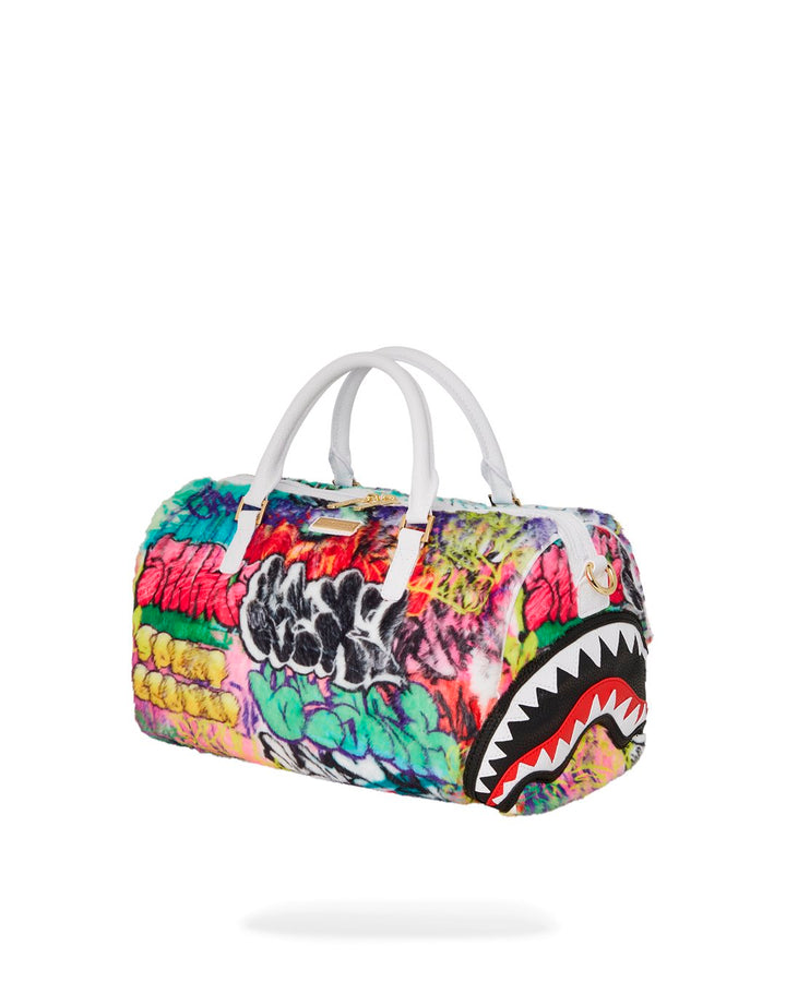 GRAFFITI FAUX FUR MINI DUFFLE