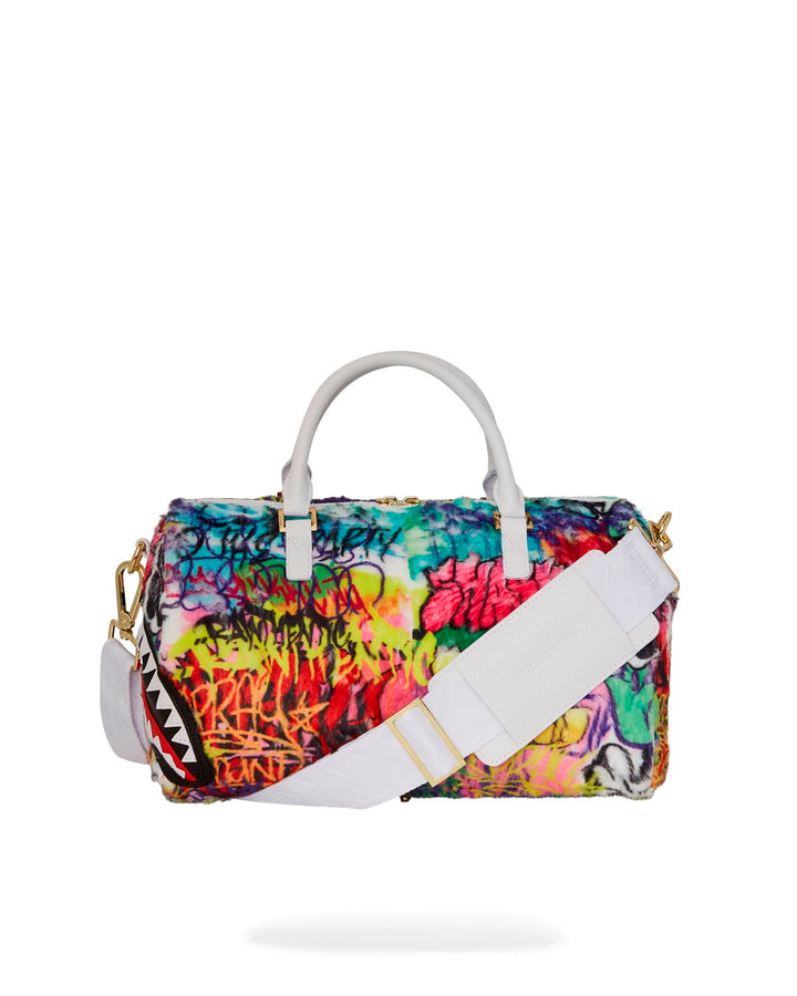 GRAFFITI FAUX FUR MINI DUFFLE