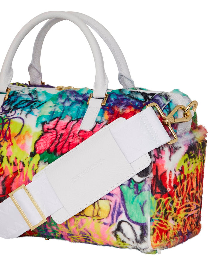 GRAFFITI FAUX FUR MINI DUFFLE