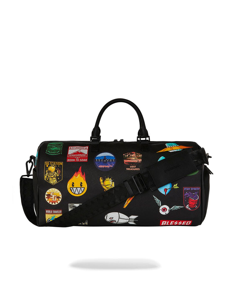 SHARKMOUTH EMBOSSED PATCHES LARGE DUFFLE
