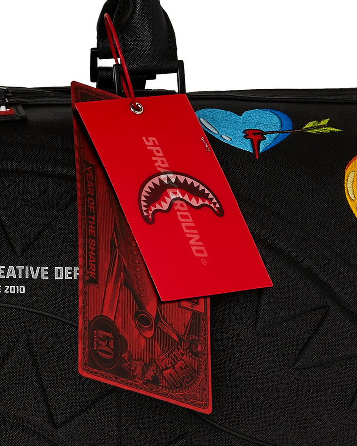 SHARKMOUTH EMBOSSED PATCHES LARGE DUFFLE