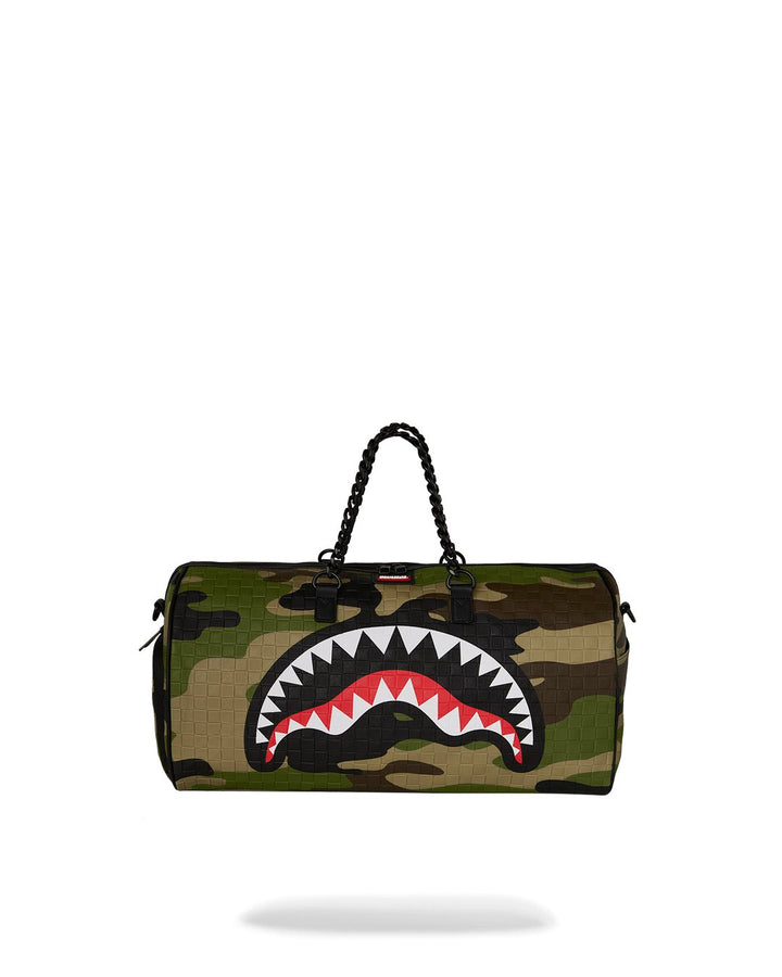 WOODLAND CAMO CHECK CHAIN LARGE DUFFLE