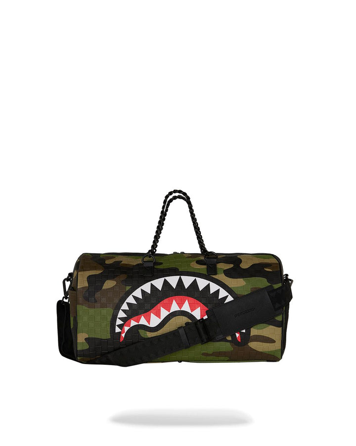 WOODLAND CAMO CHECK CHAIN LARGE DUFFLE