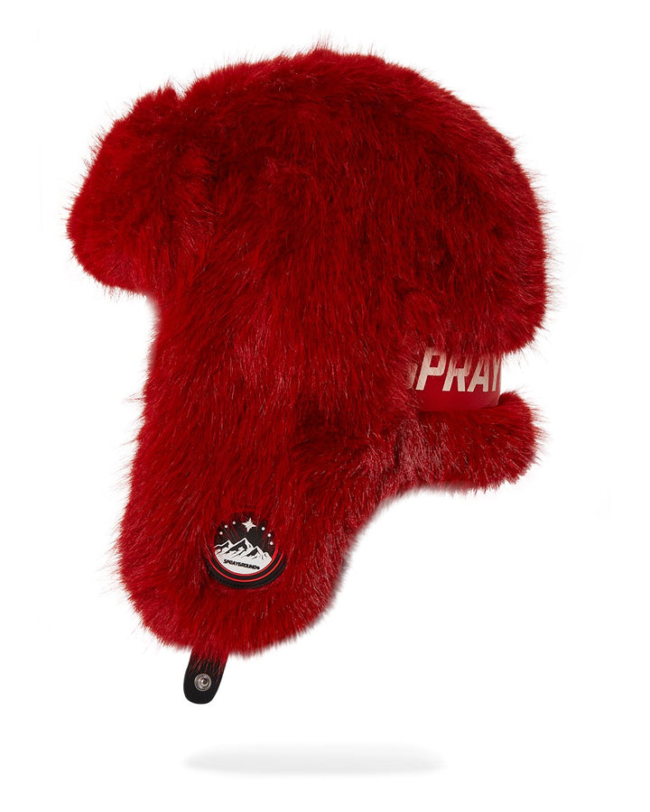 SKY HIGH SEEKERS RED ARCTIC FAUX FUR TRAPPER HAT
