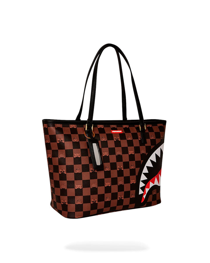 PEEKING CHARACTER CHECK TOTE