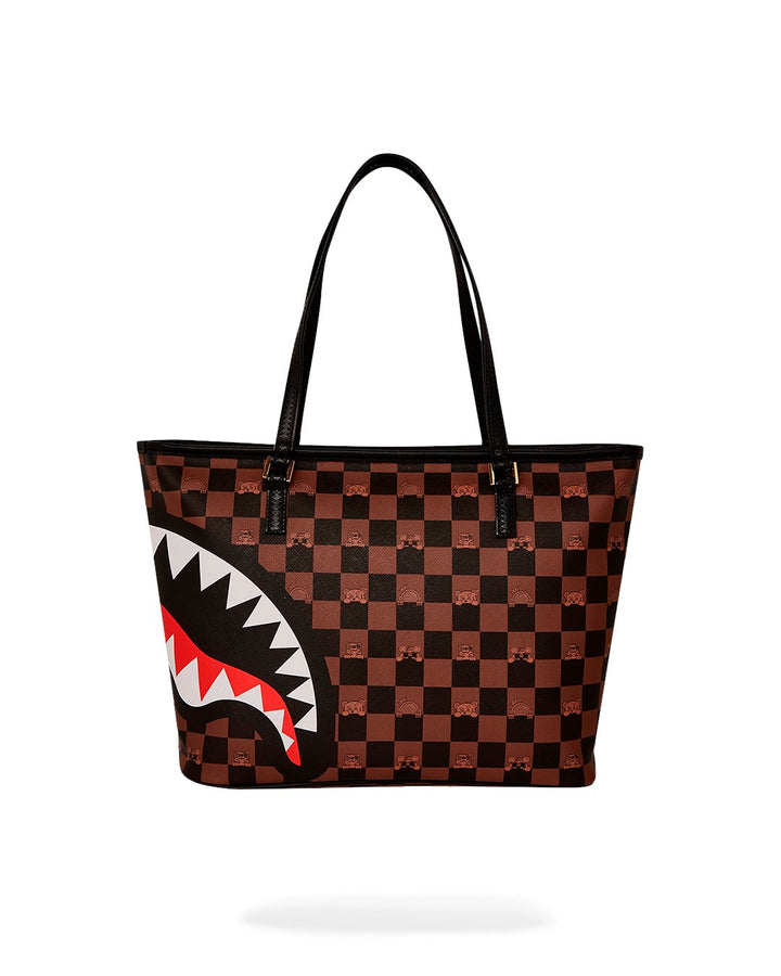 PEEKING CHARACTER CHECK TOTE