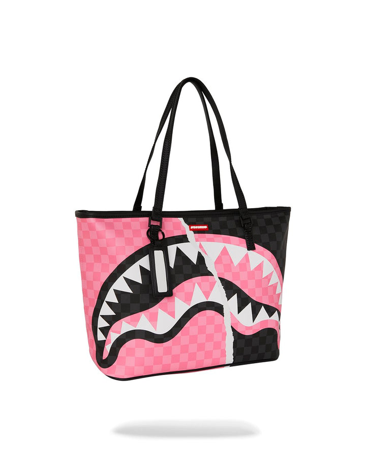 PINK AND BLACK TEAR SIP TOTE