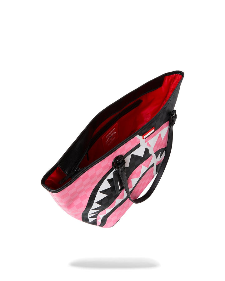 PINK AND BLACK TEAR SIP TOTE
