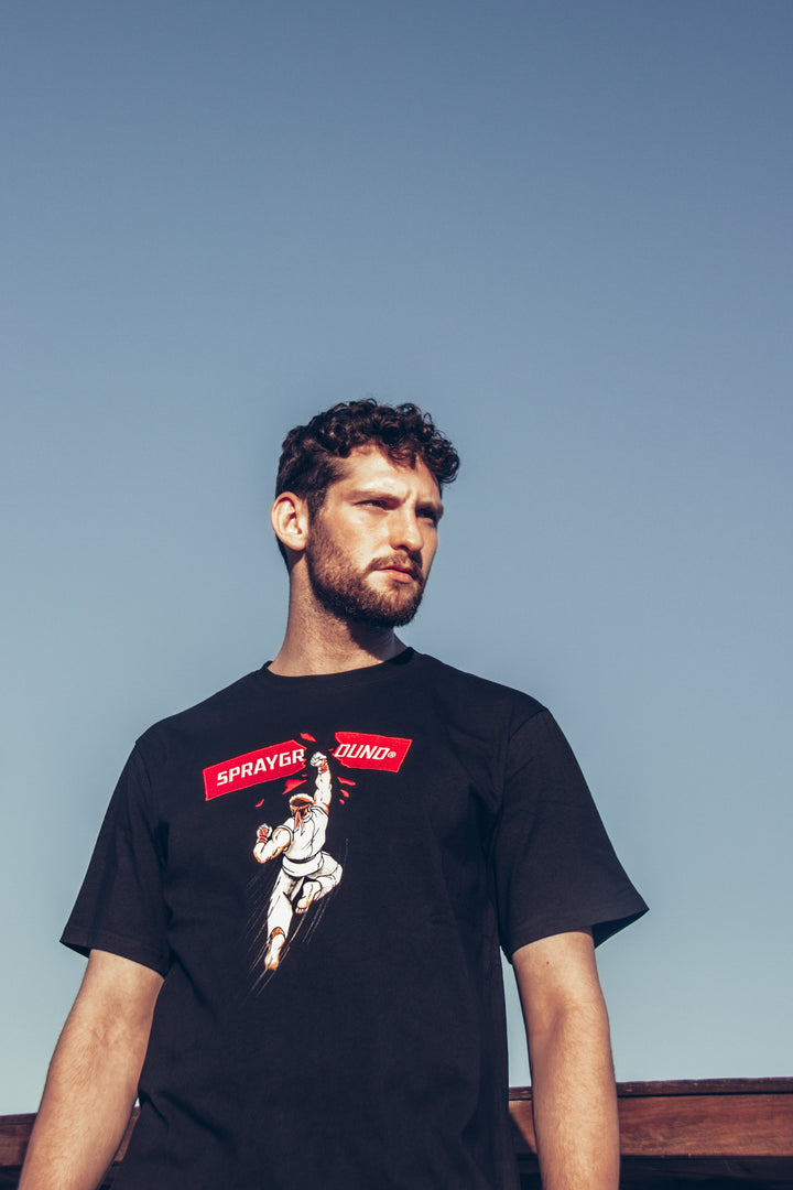 T-SHIRT STREET FIGHTER RYU FIGHT BLK