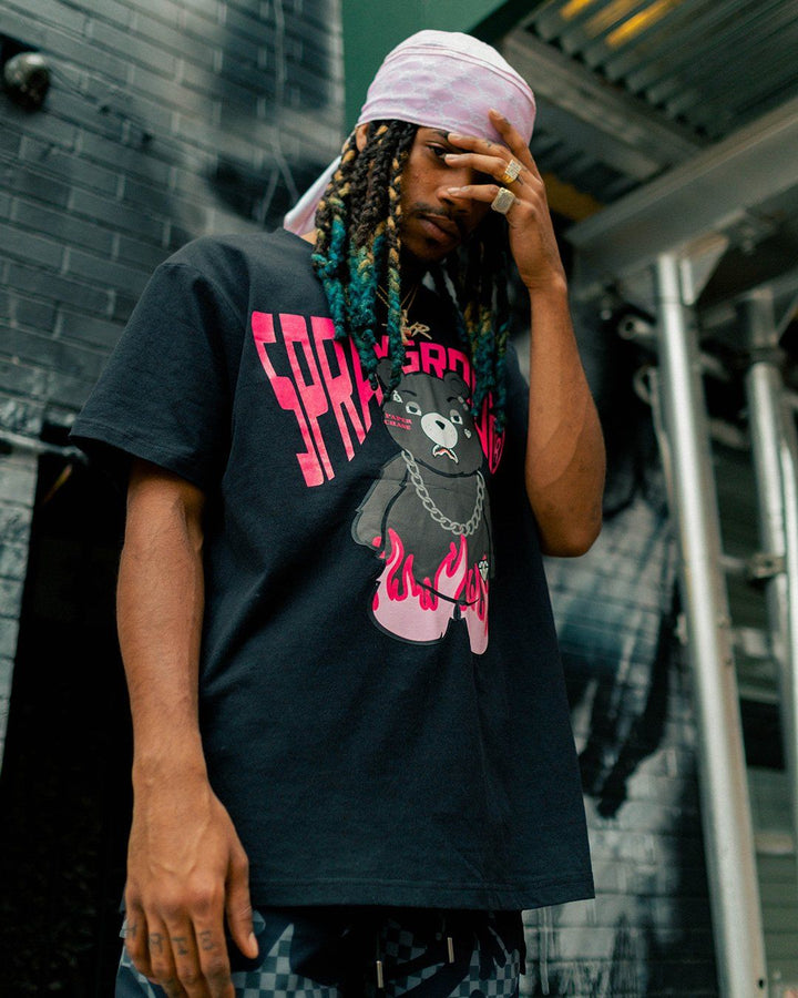 CROWDSURF ROCK STAR T-SHIRT (BLACK/PINK)