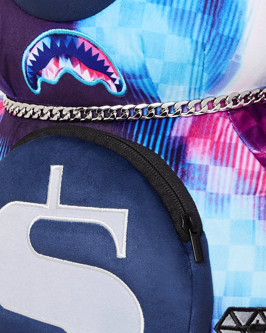 METALLIC TYE DYE BEAR BACKPACK