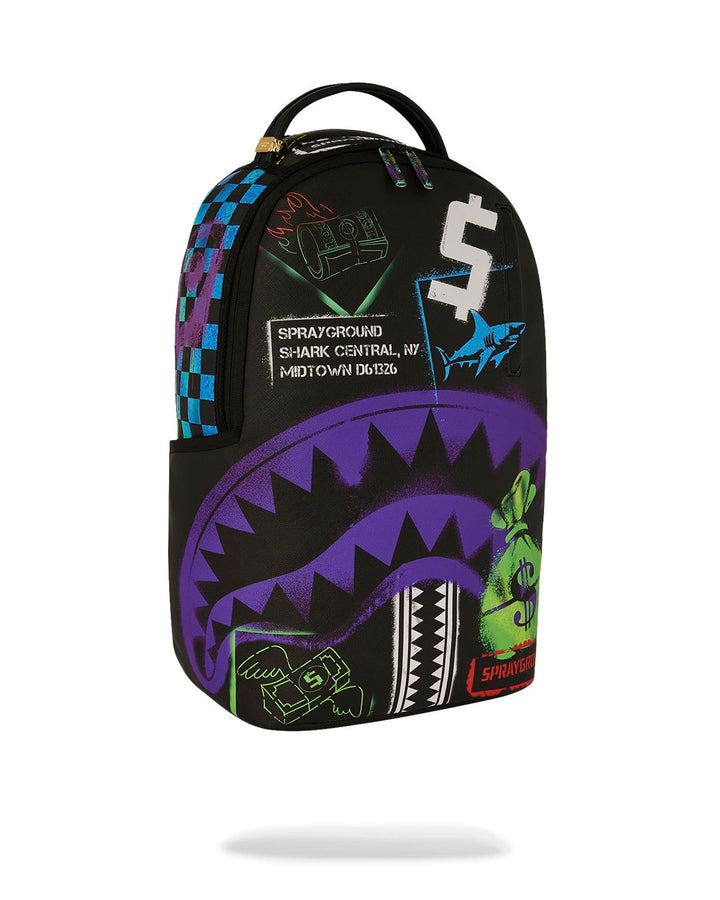 SHARK CENTRAL STENCILS BLACK DLXSV BACKPACK