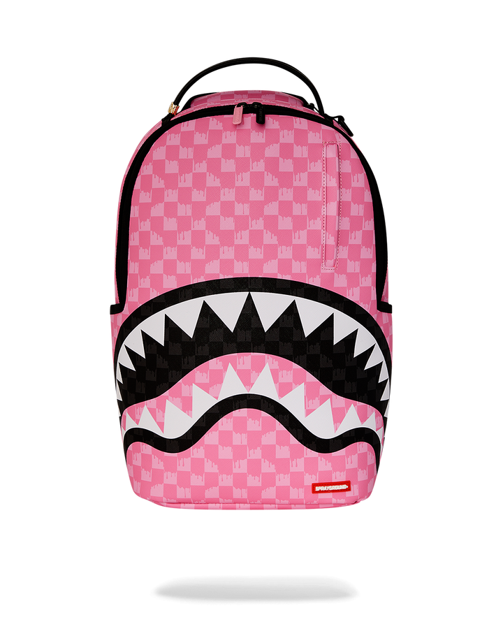 PINK AND BLACK DRIP CHECK DLXSV BACKPACK
