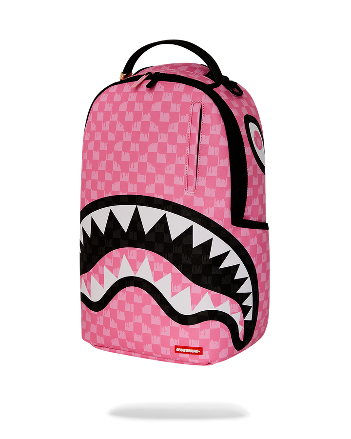 PINK AND BLACK DRIP CHECK DLXSV BACKPACK