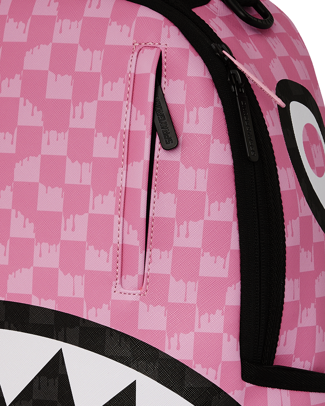 PINK AND BLACK DRIP CHECK DLXSV BACKPACK