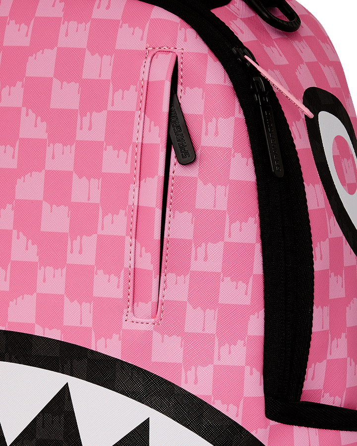 PINK AND BLACK DRIP CHECK DLXSV BACKPACK