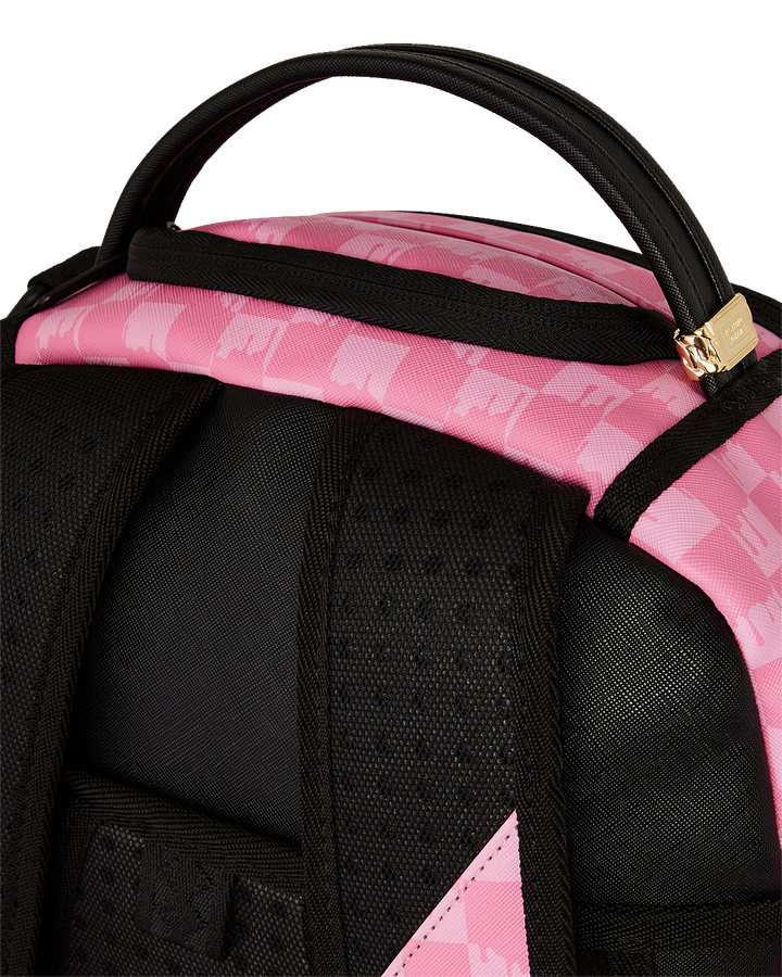 PINK AND BLACK DRIP CHECK DLXSV BACKPACK