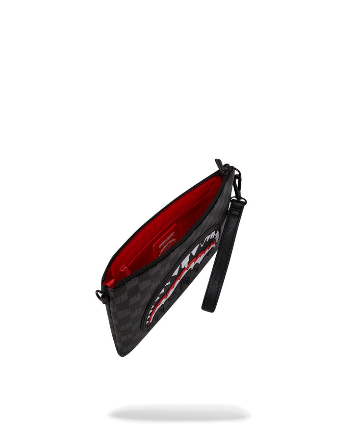 DRIPPING SHARKS IN PARIS CROSSOVER CLUTCH