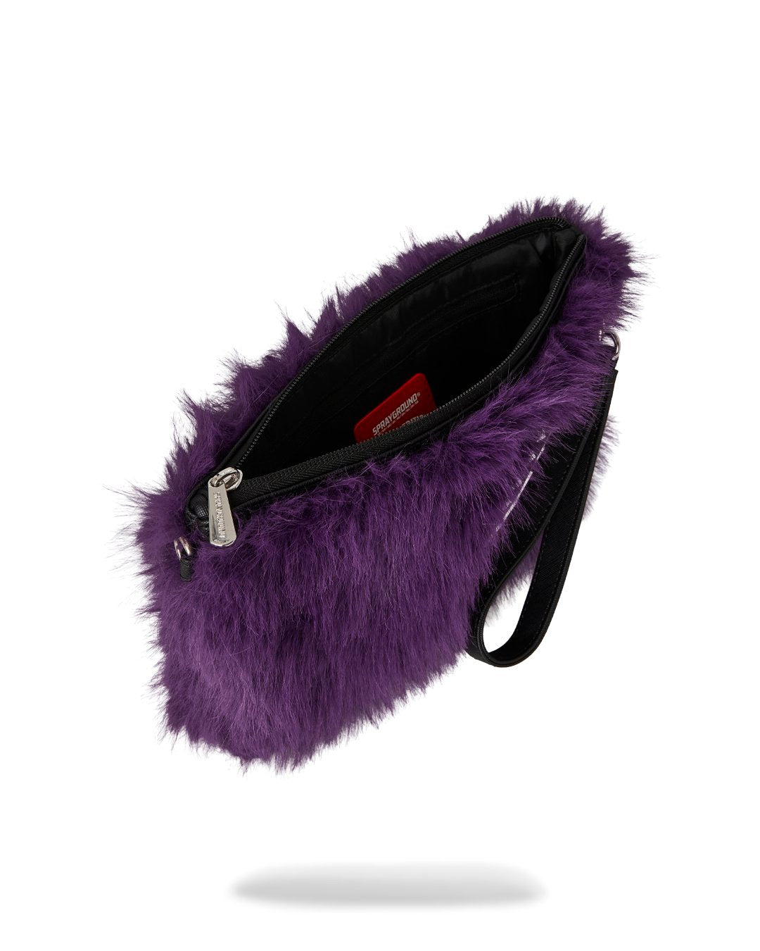 FUR CRAY PURPLE CROSSOVER CLUTCH