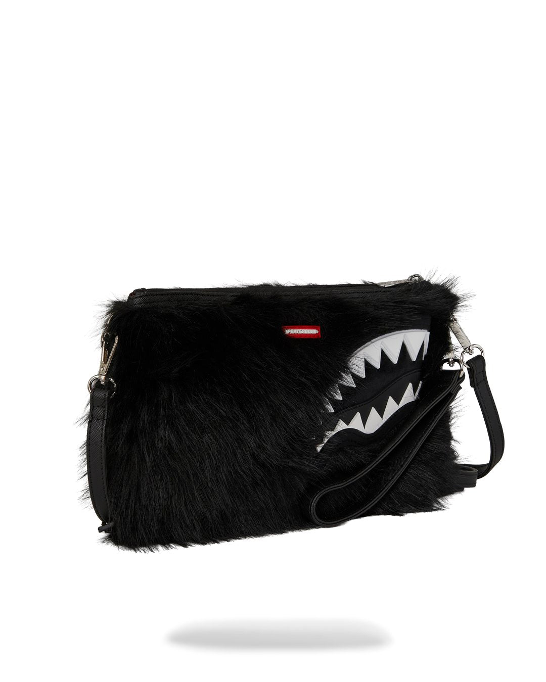 FUR CRAY BLACK CROSSOVER CLUTCH