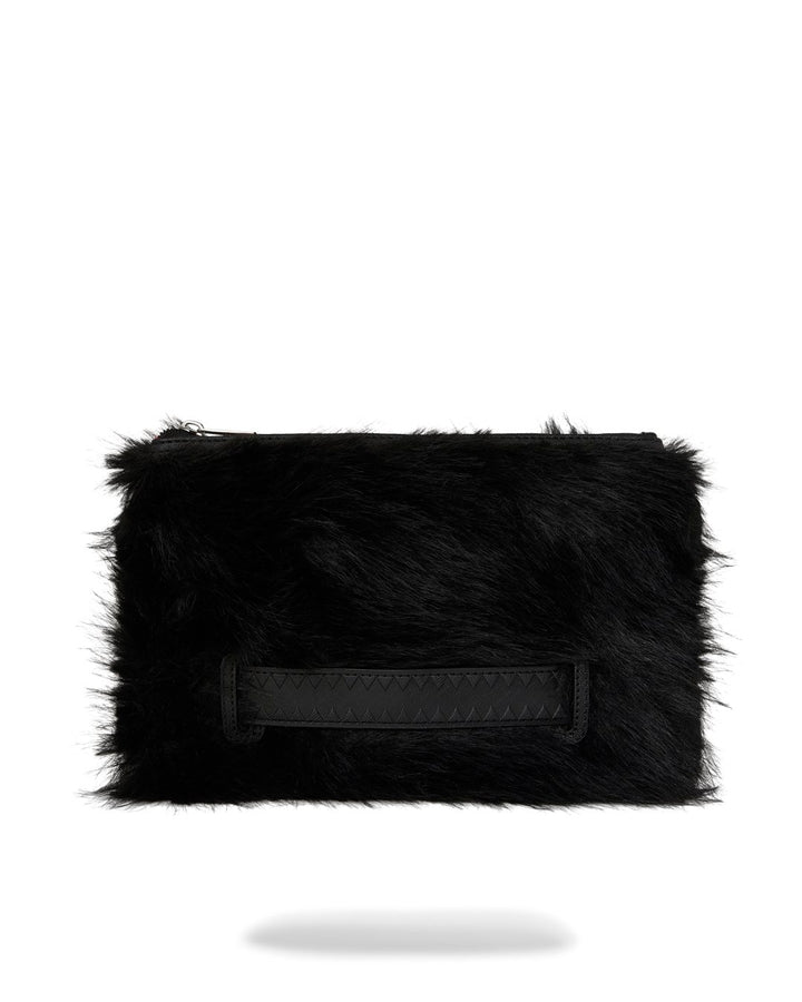 FUR CRAY BLACK CROSSOVER CLUTCH