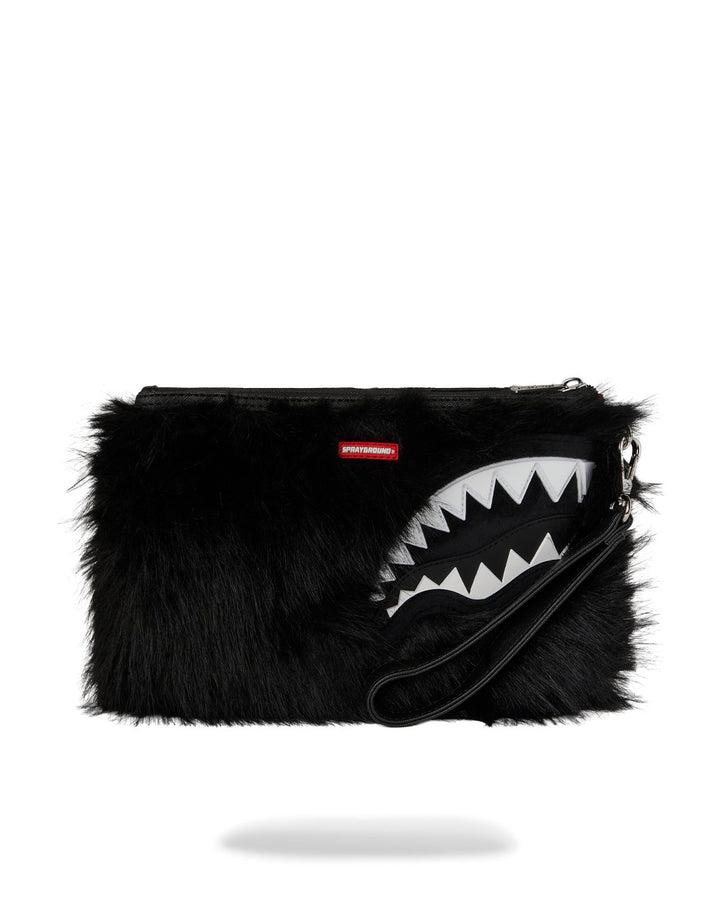 FUR CRAY BLACK CROSSOVER CLUTCH