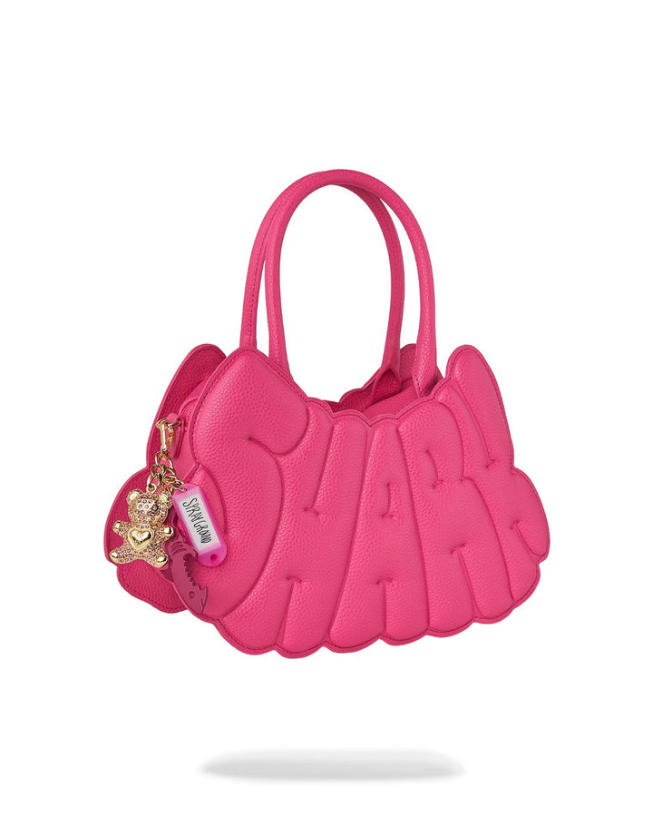 HOT PINK SHARK BUBBLE LETTER HANDBAG