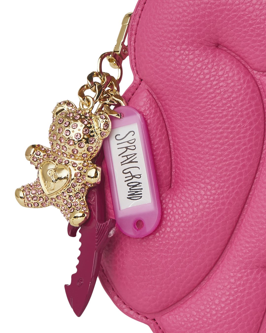 HOT PINK SHARK BUBBLE LETTER HANDBAG