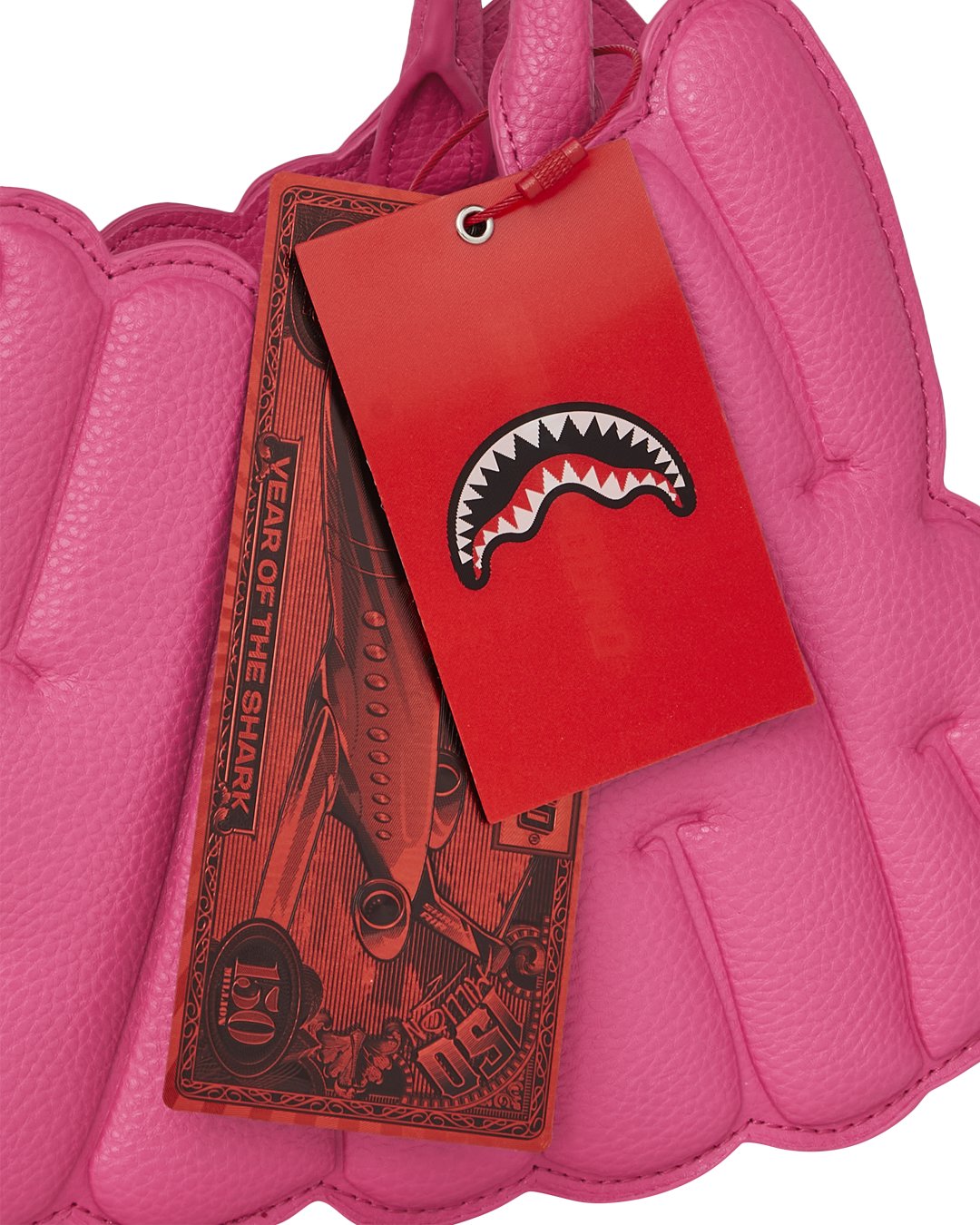 HOT PINK SHARK BUBBLE LETTER HANDBAG