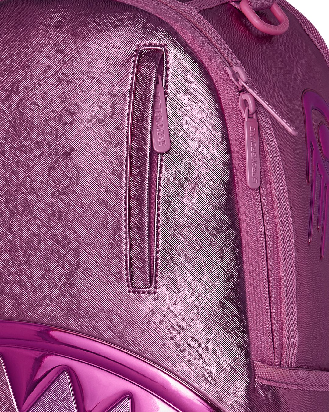 METALLIC PINK METALLIC DRIP BACKPACK