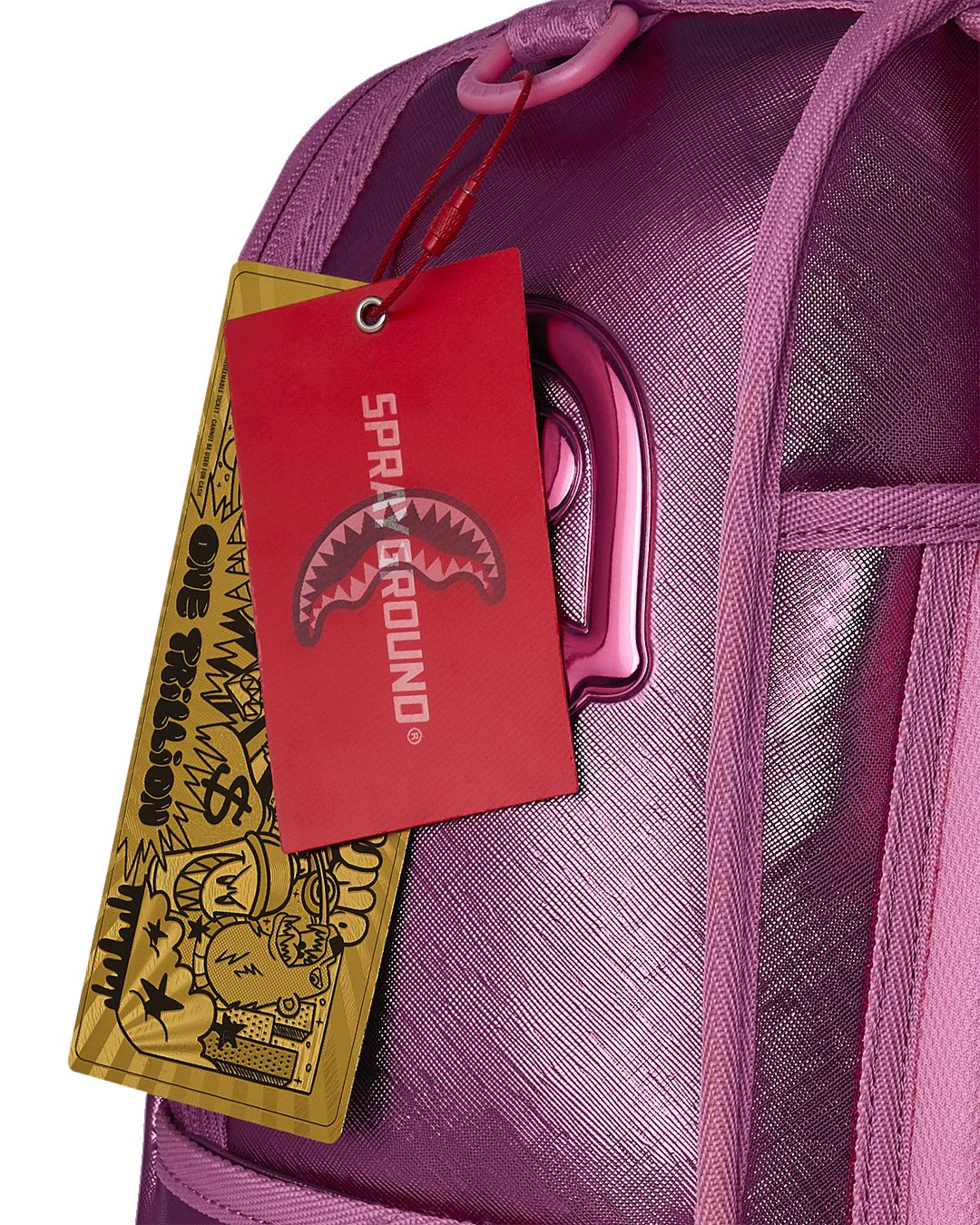 METALLIC PINK METALLIC DRIP BACKPACK