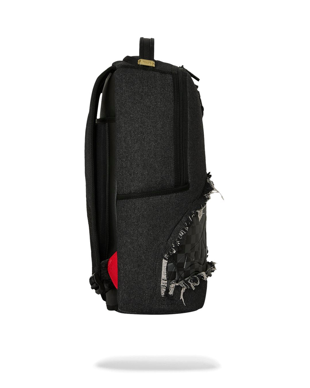 BLACK DENIM TEAR SHARK BACKPACK