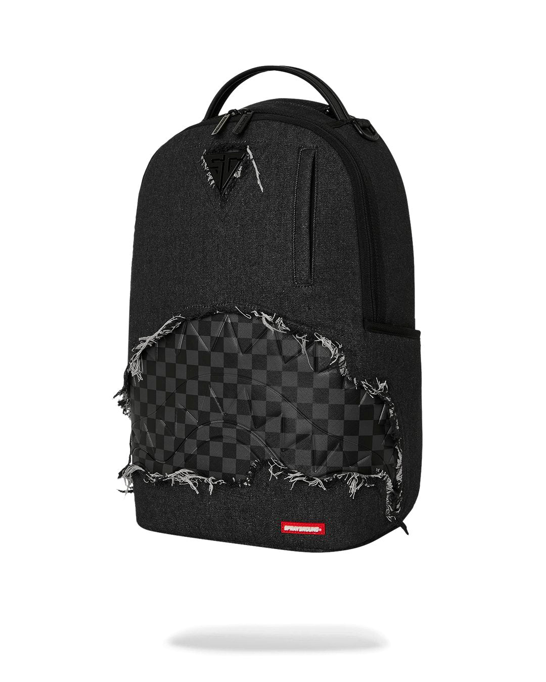 BLACK DENIM TEAR SHARK BACKPACK
